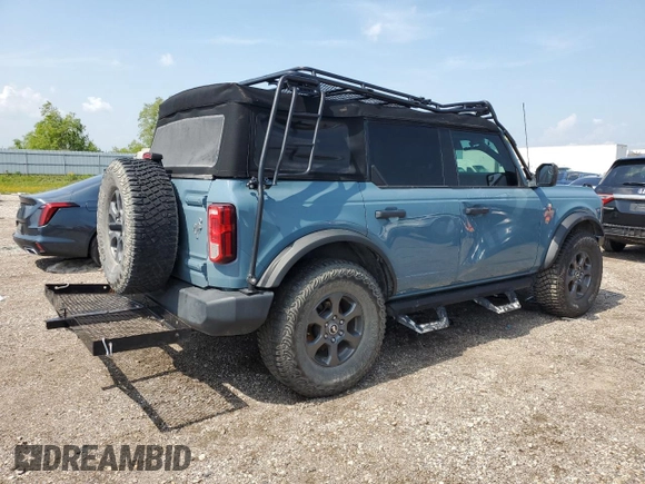 2021 Ford Bronco with VIN 1FMDE5BH2MLA83983, listed as a Copart auction lot 54361535 with 68,909 mi miles and Salvage Title. Bid and sale history available at DreamBid. Image 3.
