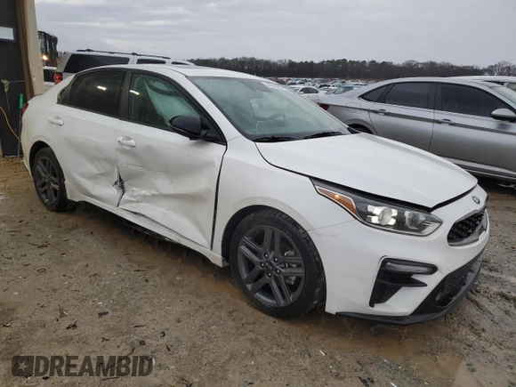 2021 Kia Forte GT-Line with VIN 3KPF34AD0ME390346, listed as a Copart auction lot 42682485 with 57,787 mi miles and Salvage Title. Bid and sale history available at carsss.com. Image 4.