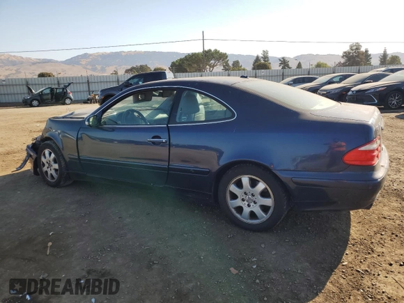 2000 Mercedes-Benz CLK 320/430 with VIN WDBLJ65G4YF161087, listed as a Copart auction lot 73549254 with 236,864 mi miles and Salvage Title. Bid and sale history available at DreamBid. Image 2.