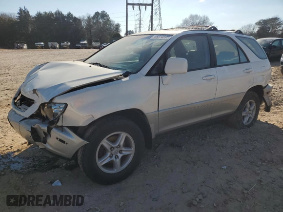 2001 Lexus RX 300 with VIN JTJHF10U410171424, listed as a Copart auction lot 46814695 with 286,938 mi miles and Salvage Title. Bid and sale history available at carsss.com. Image 1.