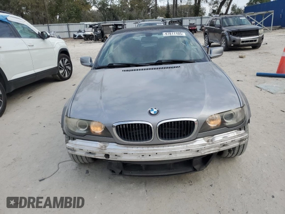 2005 BMW 3 Series 325Ci with VIN WBABW33465PG98927, listed as a Copart auction lot 47811105 with 176,868 mi miles and Salvage Title. Bid and sale history available at carsss.com. Image 5.