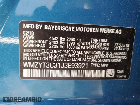 2018 MINI Countryman Cooper S с VIN WMZYT3C31J3E93921, выставлен на аукционе Copart как лот 49410385 с пробегом 65 657 миль миль и Списание • Salvage title. История ставок и продаж доступна на DreamBid. Изображение 12.