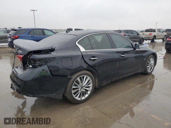 2020 Infiniti Q50 Pure with VIN JN1EV7AP8LM200815, listed as a Copart auction lot 87934935 with 76,493 mi miles and Salvage title. Bid and sale history available at DreamBid. Image 3.