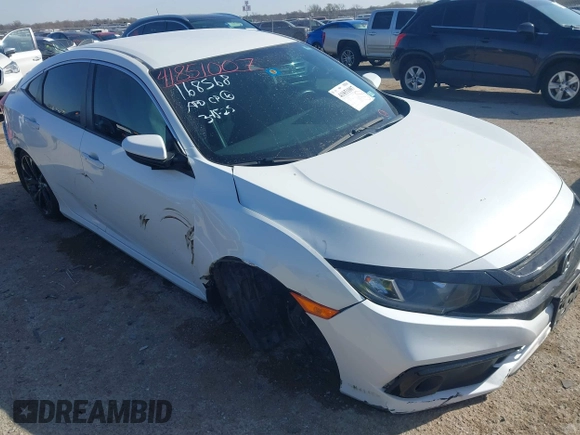 2020 Honda Civic Sedan Sport with VIN 19XFC2F8XLE016325, listed as a IAAI auction lot 41851007 with 68,310 mi miles. Bid and sale history available at carsss.com. Image 6.