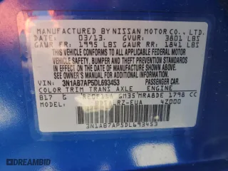 2013 Nissan Sentra SR with VIN 3N1AB7AP5DL693453, listed as a Copart auction lot 49291785 with 114,937 mi miles and Salvage Title. Bid and sale history available at carsss.com. Image 12.