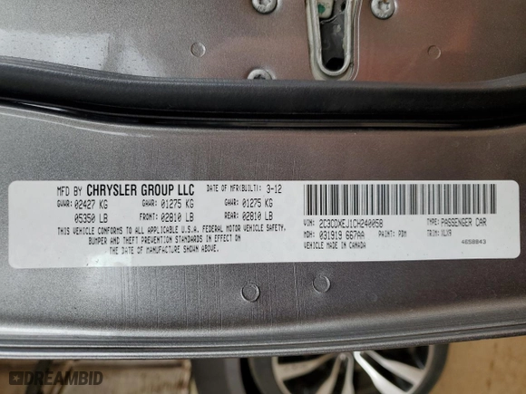 2012 Dodge Charger SRT8 with VIN 2C3CDXEJ1CH240058, listed as a Copart auction lot 73943004 with 72,013 mi miles and Salvage Title. Bid and sale history available at carsss.com. Image 12.