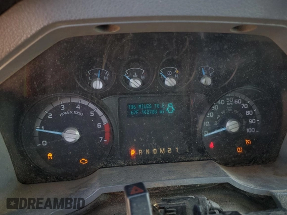 2012 Ford F-250 XL with VIN 1FT7W2A62CEA73065, listed as a Copart auction lot 76014634 with 162,703 mi miles and Salvage title. Bid and sale history available at DreamBid. Image 9.