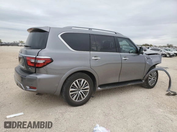 2021 Nissan Armada SL with VIN JN8AY2BAXM9370571, listed as a Copart auction lot 83081584 with 77,776 mi miles and Salvage Title. Bid and sale history available at carsss.com. Image 3.
