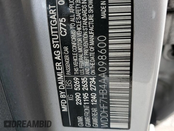 2010 Mercedes-Benz E 63 AMG with VIN WDDHF7HB4AA098600, listed as a Copart auction lot 76931744 with 147,853 mi miles and Clean title. Bid and sale history available at DreamBid. Image 12.