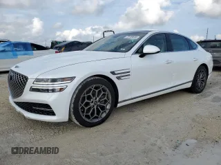 2023 Genesis G80 2.5T with VIN KMTGB4SC8PU146268, listed as a Copart auction lot 73759644 with 6,070 mi miles and Salvage Title. Bid and sale history available at carsss.com. Image 1.