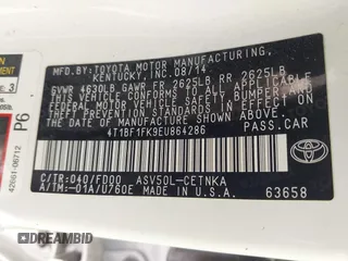 2014 Toyota Camry L with VIN 4T1BF1FK9EU864286, listed as a IAAI auction lot 41921249 with 154,122 mi miles. Bid and sale history available at carsss.com. Image 9.