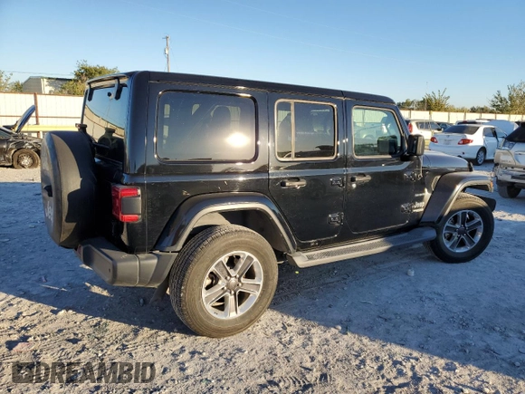 2019 Jeep Wrangler Unlimited Sahara with VIN 1C4HJXEG5KW570347, listed as a Copart auction lot 80388234 with 69,564 mi miles and Salvage Title. Bid and sale history available at carsss.com. Image 3.