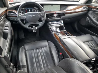 2018 Genesis G90 5.0L Ultimate with VIN KMHG54JH4JU038851, listed as a Copart auction lot 84758274 with 16,528 mi miles and Salvage Title. Bid and sale history available at carsss.com. Image 8.
