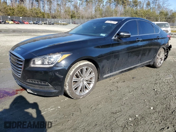 2017 Genesis G80 3.8L with VIN KMHGN4JE4HU200526, listed as a Copart auction lot 44784775 with 98,389 mi miles and Salvage Title. Bid and sale history available at DreamBid. Image 1.