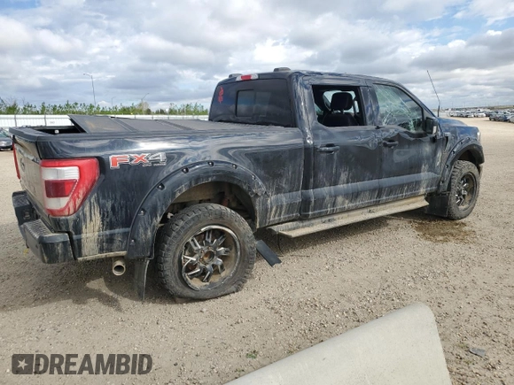 2022 Ford F-150 XL with VIN 1FTFW1E52NKE31356, listed as a Copart auction lot 56332355 with 161,754 mi miles and Salvage Title. Bid and sale history available at DreamBid. Image 3.