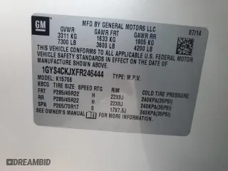 2015 Cadillac Escalade Premium with VIN 1GYS4CKJXFR246444, listed as a Copart auction lot 69064184 with 163,759 mi miles and Salvage Title. Bid and sale history available at carsss.com. Image 15.