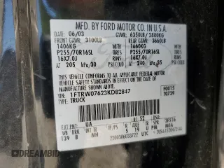 2003 Ford F-150 XLT with VIN 1FTRW07623KD82847, listed as a Copart auction lot 50303265 with 156,781 mi miles and Clean Title. Bid and sale history available at carsss.com. Image 12.