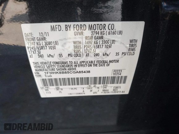 2012 Ford Explorer с VIN 1FMHK8B85CGA85438, выставлен на аукционе IAAI как лот 42593953 с пробегом 205 835 миль миль и . История ставок и продаж доступна на DreamBid. Изображение 9.