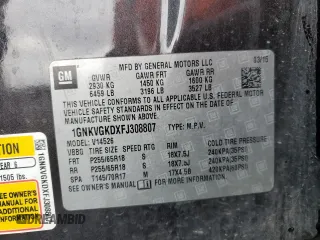 2015 Chevrolet Traverse LT with VIN 1GNKVGKDXFJ308807, listed as a Copart auction lot 51028315 with 140,153 mi miles and Salvage Title. Bid and sale history available at DreamBid. Image 13.