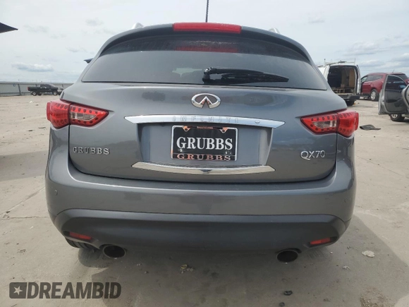 2017 Infiniti QX70 with VIN JN8CS1MU0HM141234, listed as a Copart auction lot 56102205 with 154,546 mi miles and Salvage title. Bid and sale history available at DreamBid. Image 6.