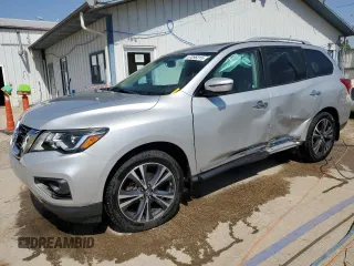 2017 Nissan Pathfinder SL with VIN 5N1DR2MM2HC692588, listed as a Copart auction lot 57098315 with 58,710 mi miles and Salvage title. Bid and sale history available at DreamBid. Image 1.