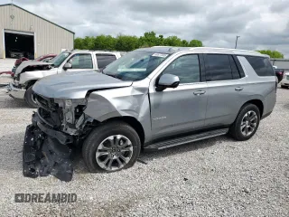 2025 Chevrolet Tahoe with VIN 1GNS6MRD8SR115780, listed as a Copart auction lot 56577345 with 12 mi miles and Salvage title. Bid and sale history available at DreamBid. Image 1.