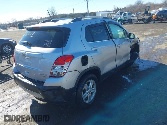 2015 Chevrolet Trax LT with VIN 3GNCJRSB8FL255740, listed as a IAAI auction lot 41561643 with 144,671 mi miles. Bid and sale history available at carsss.com. Image 4.