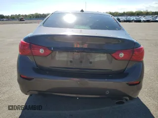 2015 Infiniti Q50 with VIN JN1BV7AR9FM405679, listed as a Copart auction lot 55884795 with 104,419 mi miles and Salvage title. Bid and sale history available at DreamBid. Image 6.