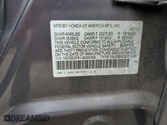 2018 Acura ILX Premium z VIN 19UDE2F81JA000369, wystawiony jako Copart lot #73662154 z przebiegiem 71 730 mil mil oraz Szkoda całkowita • Salvage title. Historia ofert i sprzedaży dostępna na DreamBid. Obrazek 13.