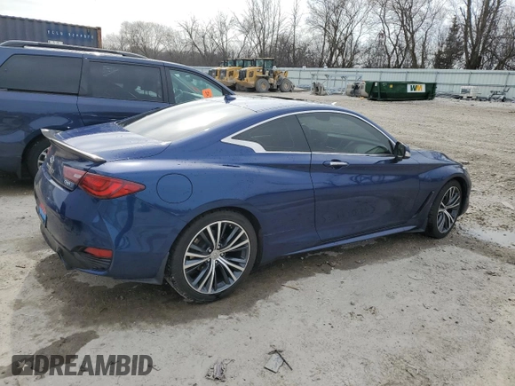 2017 Infiniti Q60 Sport with VIN JN1EV7EL2HM553050, listed as a Copart auction lot 52881355 with 89,931 mi miles and Salvage Title. Bid and sale history available at DreamBid. Image 3.