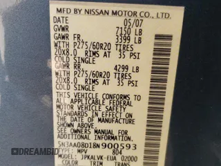 2008 Infiniti QX56 with VIN 5N3AA08D18N900593, listed as a Copart auction lot 52088985 with 171,572 mi miles and Salvage Title. Bid and sale history available at carsss.com. Image 13.