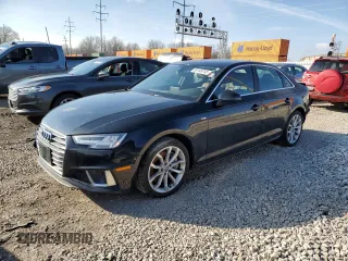 2019 Audi A4 Premium Plus with VIN WAUENAF42KA073971, listed as a Copart auction lot 89149745 with 53,863 mi miles and Salvage Title. Bid and sale history available at carsss.com. Image 1.