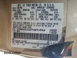 1996 Ford Aerostar with VIN 1FMCA11U2TZB91868, listed as a Copart auction lot 43680635 with 327,274 mi miles and Salvage Title. Bid and sale history available at carsss.com. Image 13.