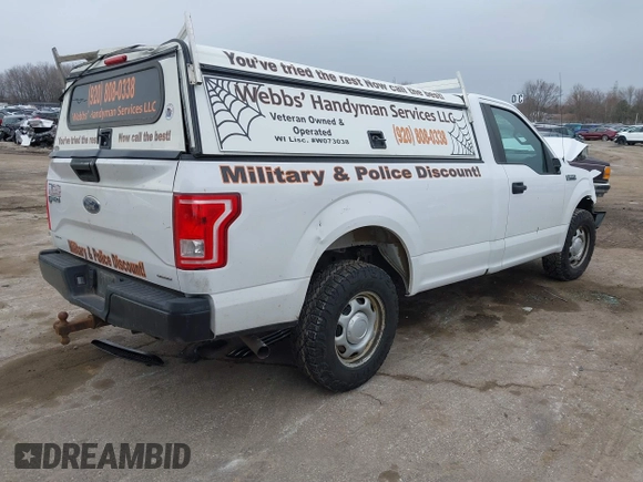 2016 Ford F-150 XL with VIN 1FTMF1C8XGKF30322, listed as a IAAI auction lot 41892940 with 255,792 mi miles. Bid and sale history available at carsss.com. Image 4.