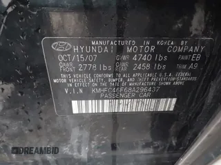 2008 Hyundai Azera Limited with VIN KMHFC46F68A296437, listed as a IAAI auction lot 41227512 with 139,672 mi miles. Bid and sale history available at carsss.com. Image 9.