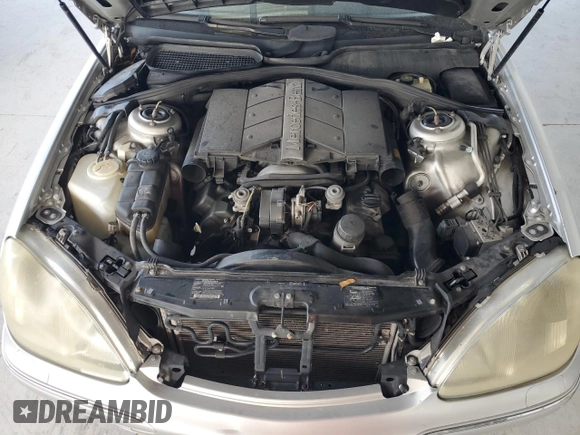 2002 Mercedes-Benz S 430 with VIN WDBNG70J22A278655, listed as a Copart auction lot 58589935 with Not provided miles and Salvage title. Bid and sale history available at DreamBid. Image 11.