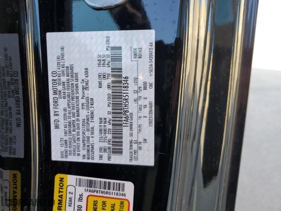 2024 Ford Mustang EcoBoost with VIN 1FA6P8TH5R5118346, listed as a Copart auction lot 47194625 with 10,264 mi miles and Salvage Title. Bid and sale history available at carsss.com. Image 15.