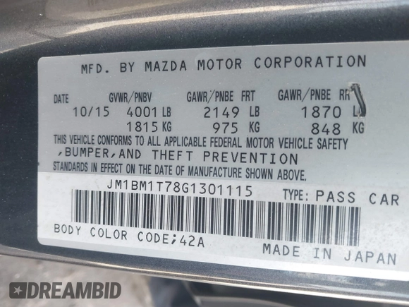 2016 Mazda Mazda3 i Sport with VIN JM1BM1T78G1301115, listed as a IAAI auction lot 41760794 with 113,317 mi miles. Bid and sale history available at carsss.com. Image 9.