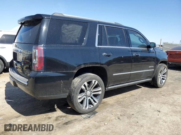 2017 GMC Yukon Denali with VIN 1GKS2CKJXHR389946, listed as a Copart auction lot 48678225 with 156,603 mi miles and Salvage Title. Bid and sale history available at carsss.com. Image 3.
