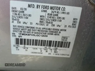 2020 Ford Explorer Limited with VIN 1FMSK8FH5LGC12639, listed as a Copart auction lot 79206024 with 234,914 mi miles and Salvage Title. Bid and sale history available at carsss.com. Image 15.