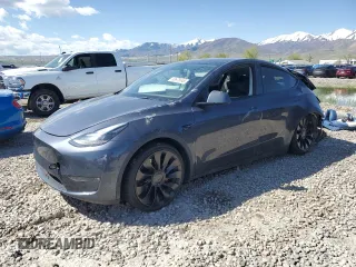2022 Tesla Model Y Performance with VIN 7SAYGDEF1NF466938, listed as a Copart auction lot 53678045 with 50,135 mi miles and Salvage Title. Bid and sale history available at DreamBid. Image 1.