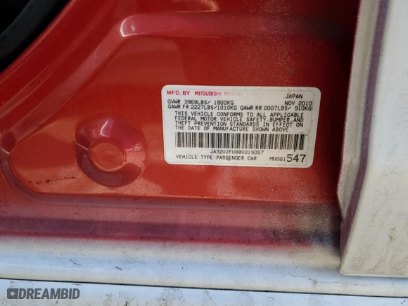 2011 Mitsubishi Lancer ES with VIN JA32U2FU8BU019067, listed as a Copart auction lot 47136375 with 136,395 mi miles and Salvage Title. Bid and sale history available at carsss.com. Image 12.