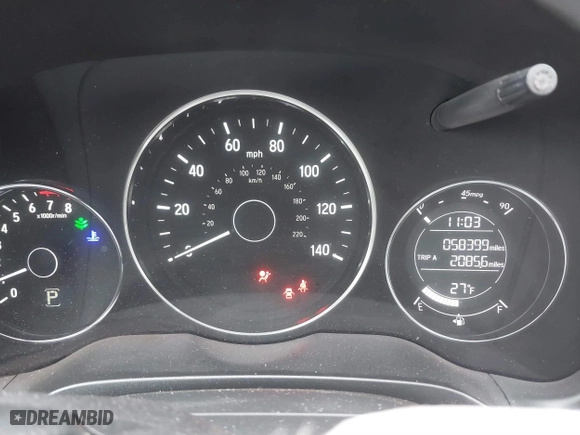 2016 Honda HR-V EX-L w/Navi with VIN 3CZRU5H78GM731268, listed as a IAAI auction lot 41354018 with 58,399 mi miles. Bid and sale history available at carsss.com. Image 7.