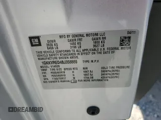 2011 GMC Acadia SLT1 with VIN 1GKKVRED4BJ358889, listed as a Copart auction lot 54936265 with Not Provided miles and Clean Title. Bid and sale history available at carsss.com. Image 13.