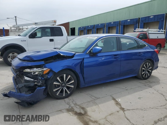 2023 Honda Civic Sedan EX with VIN 2HGFE1F79PH301539, listed as a Copart auction lot 49876485 with 18,539 mi miles and Salvage Title. Bid and sale history available at carsss.com. Image 1.