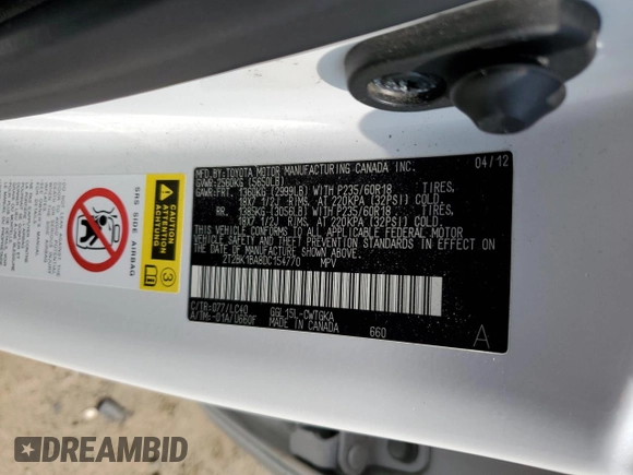2013 Lexus RX 350 z VIN 2T2BK1BA8DC154770, wystawiony jako Copart lot #59846695 z przebiegiem 127 868 mil mil oraz Szkoda całkowita • Salvage title. Historia ofert i sprzedaży dostępna na DreamBid. Obrazek 13.