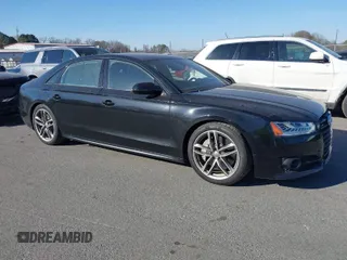 2017 Audi A8 L with VIN WAU44AFD0HN017821, listed as a IAAI auction lot 41676097 with 107,378 mi miles. Bid and sale history available at carsss.com. Image 1.