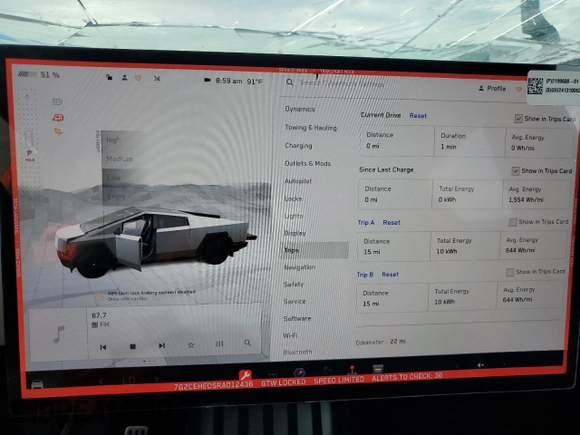 2024 Tesla Cybertruck z VIN 7G2CEHED5RA012436, wystawiony jako Copart lot #69229204 z przebiegiem 22 mil mil oraz Szkody całkowita. Historia ofert i sprzedaży dostępna na DreamBid. Obrazek 9.