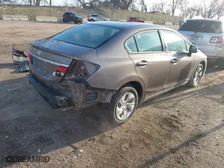2013 Honda Civic Sdn LX with VIN 2HGFB2F52DH596895, listed as a IAAI auction lot 41923953 with 120,007 mi miles. Bid and sale history available at carsss.com. Image 4.