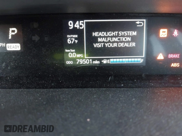 2018 Toyota Prius One with VIN JTDKDTB35J1599544, listed as a IAAI auction lot 42041925 with 79,501 mi miles and . Bid and sale history available at DreamBid. Image 15.